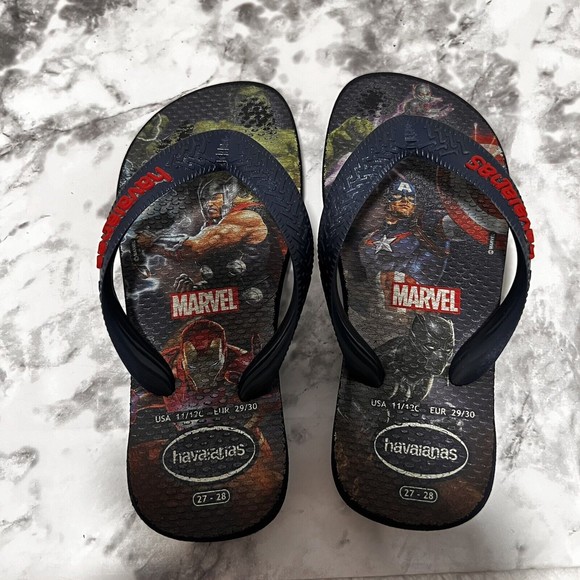 Havaianas Kid’s Avengers Marvel Flip Flops Sandals, US Size 11/12 - Picture 8 of 9
